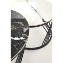 Комплект HALMAR FLAMINGO (2 стола журнальных) черный мрамор/белый мрамор/черный